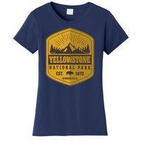 Yellowstone National Park Est 1872 Wyoming USA Gold Emblem Women's T-Shirt