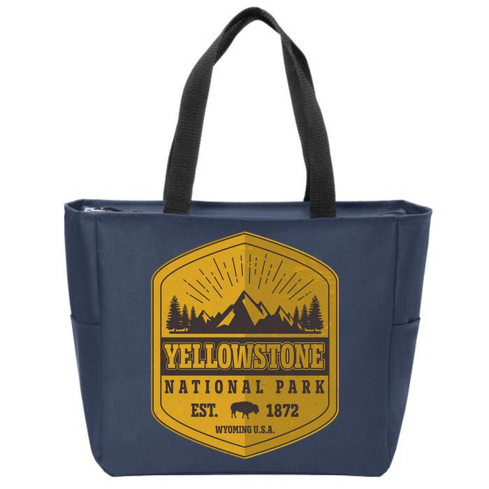 Yellowstone National Park Est 1872 Wyoming USA Gold Emblem Zip Tote Bag