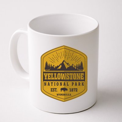 Yellowstone National Park Est 1872 Wyoming USA Gold Emblem Coffee Mug