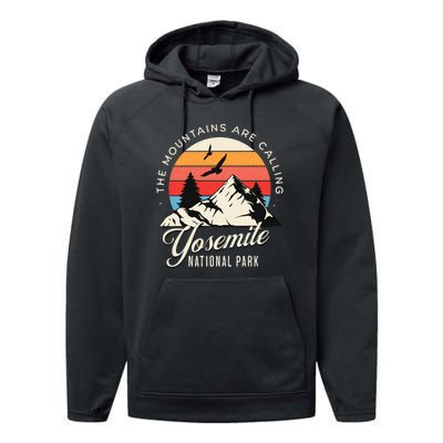 Yosemite National Park Camping Hiking Family Vacation Performance Fleece Hoodie