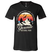 Yosemite National Park Camping Hiking Family Vacation V-Neck T-Shirt