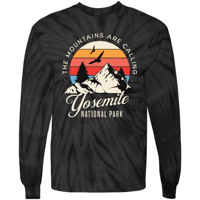 Yosemite National Park Camping Hiking Family Vacation Tie-Dye Long Sleeve Shirt