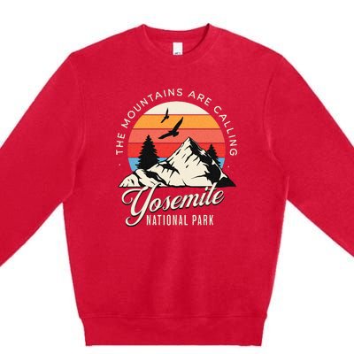 Yosemite National Park Camping Hiking Family Vacation Premium Crewneck Sweatshirt