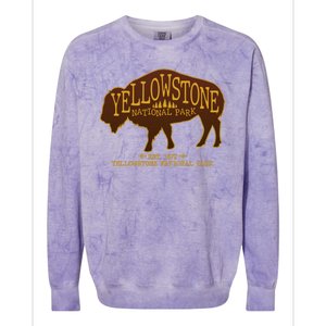 Yellowstone National Park EST 1872 Buffalo Logo Colorblast Crewneck Sweatshirt