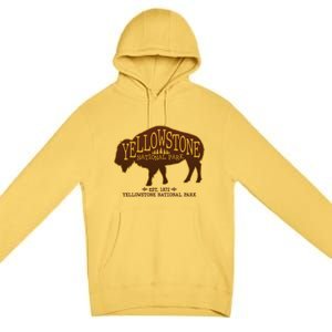 Yellowstone National Park EST 1872 Buffalo Logo Premium Pullover Hoodie