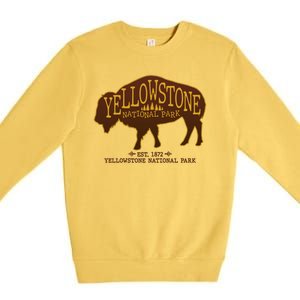 Yellowstone National Park EST 1872 Buffalo Logo Premium Crewneck Sweatshirt