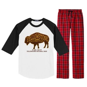 Yellowstone National Park EST 1872 Buffalo Logo Raglan Sleeve Pajama Set