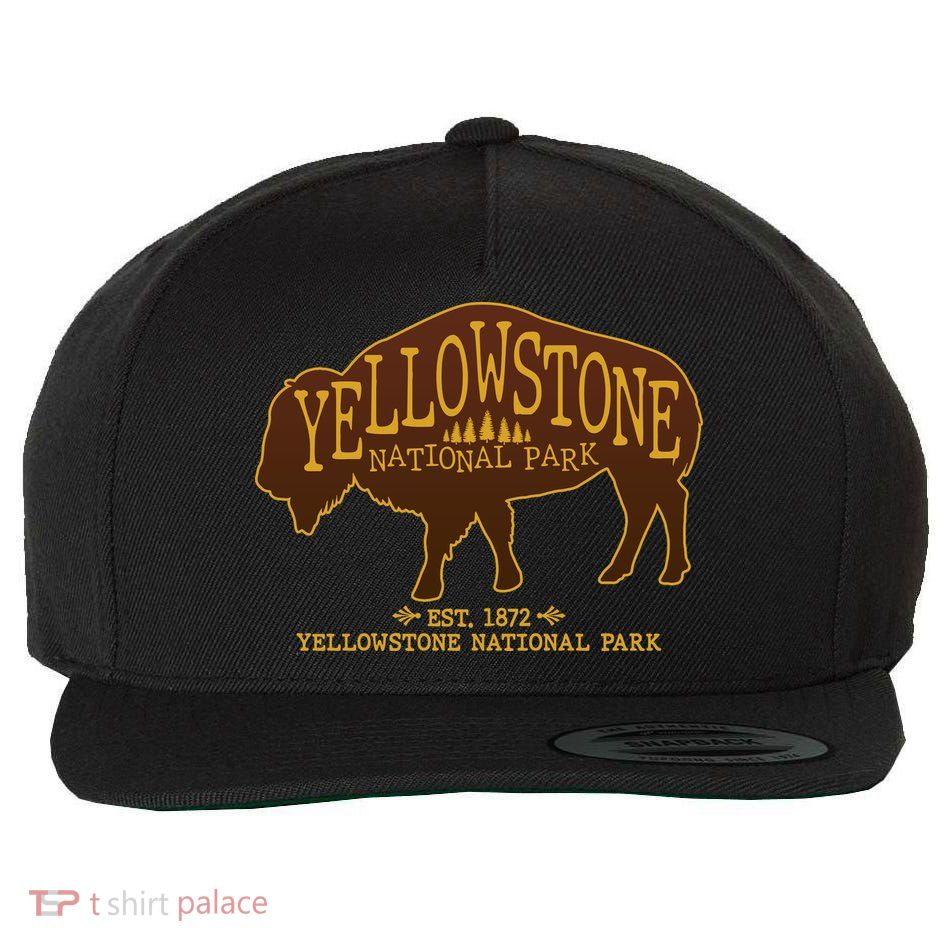 Yellowstone National Park EST 1872 Buffalo Logo Wool Snapback Cap