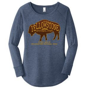 Yellowstone National Park EST 1872 Buffalo Logo Women's Perfect Tri Tunic Long Sleeve Shirt