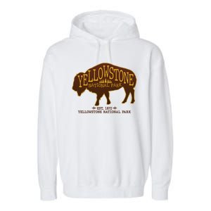 Yellowstone National Park EST 1872 Buffalo Logo Garment-Dyed Fleece Hoodie