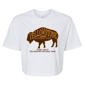 Yellowstone National Park EST 1872 Buffalo Logo Bella+Canvas Jersey Crop Tee