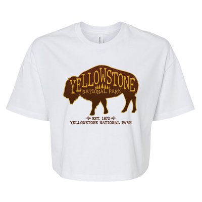 Yellowstone National Park EST 1872 Buffalo Logo Bella+Canvas Jersey Crop Tee