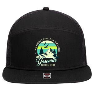 Yosemite National Park Camping Hiking Family Vacation 7 Panel Mesh Trucker Snapback Hat