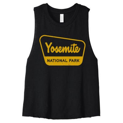 Yosemite National Park Vintage Inspired Sign Graphic Women's Racerback Cropped Tank