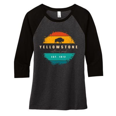 Yellowstone National Park Women's Tri-Blend 3/4-Sleeve Raglan Shirt