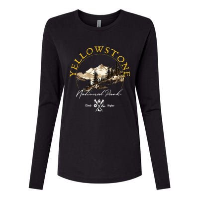 Yellowstone National Park Retro Vintage Apparel Souvenir Womens Cotton Relaxed Long Sleeve T-Shirt