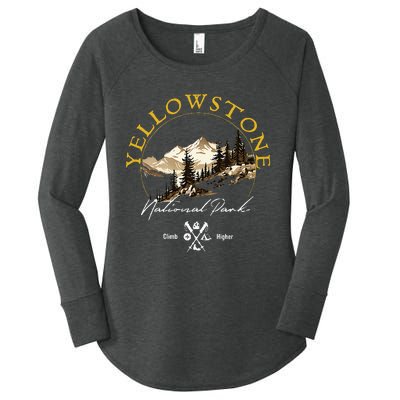 Yellowstone National Park Retro Vintage Apparel Souvenir Women's Perfect Tri Tunic Long Sleeve Shirt