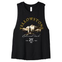 Yellowstone National Park Retro Vintage Apparel Souvenir Women's Racerback Cropped Tank