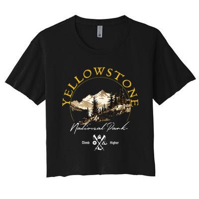 Yellowstone National Park Retro Vintage Apparel Souvenir Women's Crop Top Tee