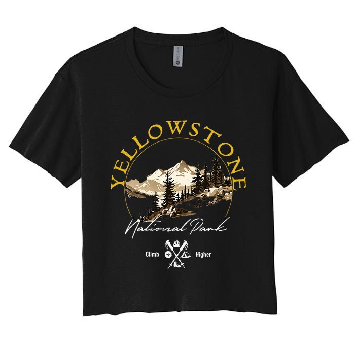 Yellowstone National Park Retro Vintage Apparel Souvenir Women's Crop Top Tee