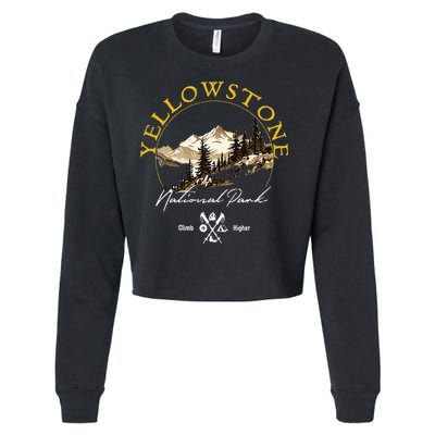 Yellowstone National Park Retro Vintage Apparel Souvenir Cropped Pullover Crew