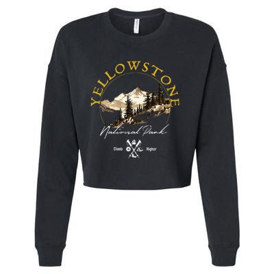 Yellowstone National Park Retro Vintage Apparel Souvenir Cropped Pullover Crew