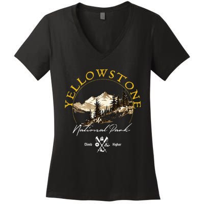 Yellowstone National Park Retro Vintage Apparel Souvenir Women's V-Neck T-Shirt