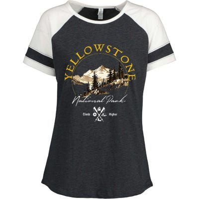 Yellowstone National Park Retro Vintage Apparel Souvenir Enza Ladies Jersey Colorblock Tee