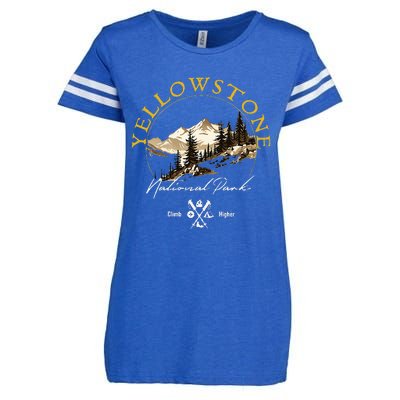 Yellowstone National Park Retro Vintage Apparel Souvenir Enza Ladies Jersey Football T-Shirt