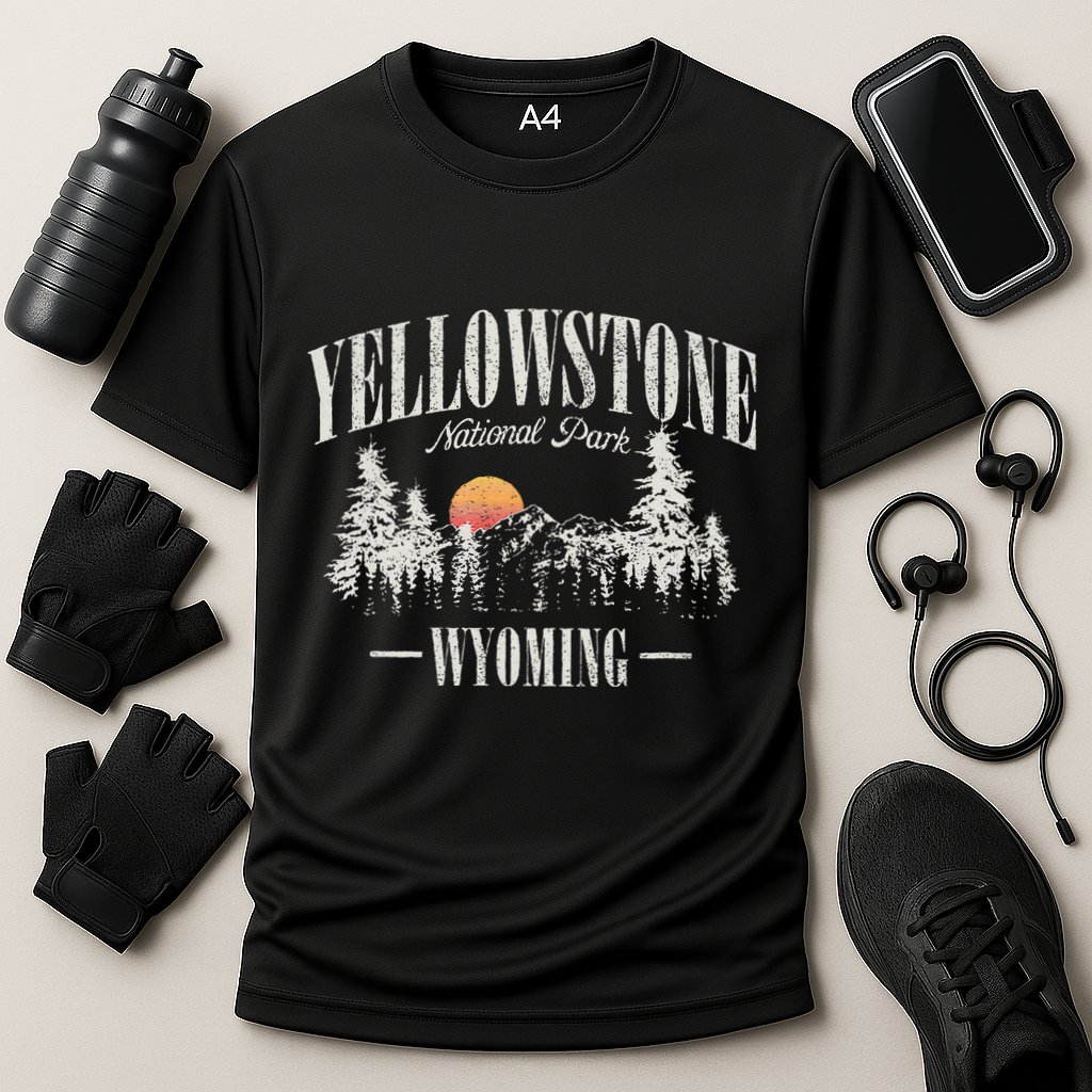 Yellowstone National Park Vintage Cooling Performance Crew T-Shirt
