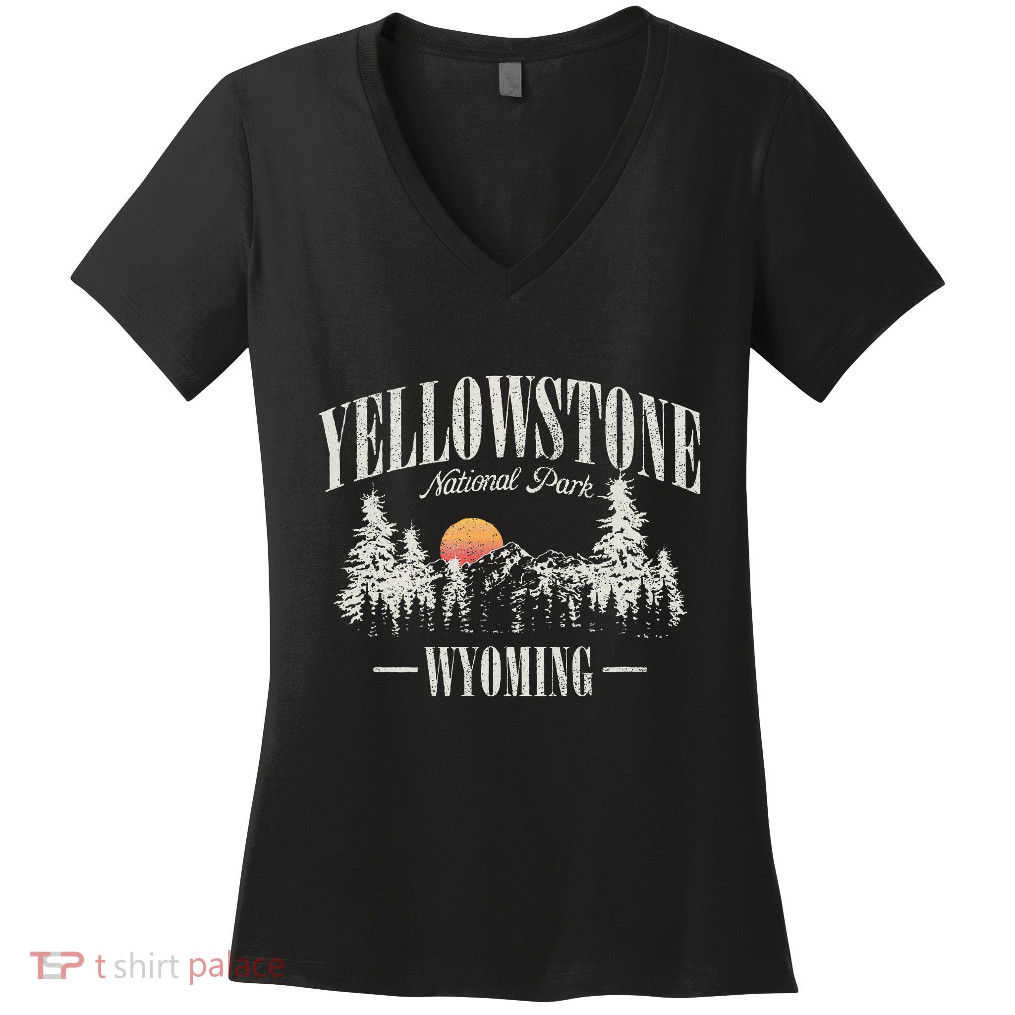 Yellowstone National Park Vintage Women's V-Neck T-Shirt