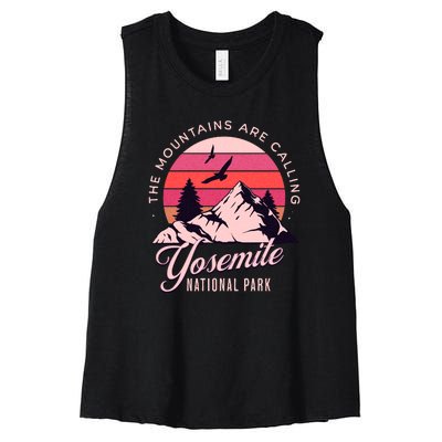 Yosemite National Park Camping Hiking Family Vacation Women's Racerback Cropped Tank