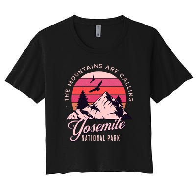 Yosemite National Park Camping Hiking Family Vacation Women's Crop Top Tee