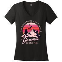 Yosemite National Park Camping Hiking Family Vacation Women's V-Neck T-Shirt