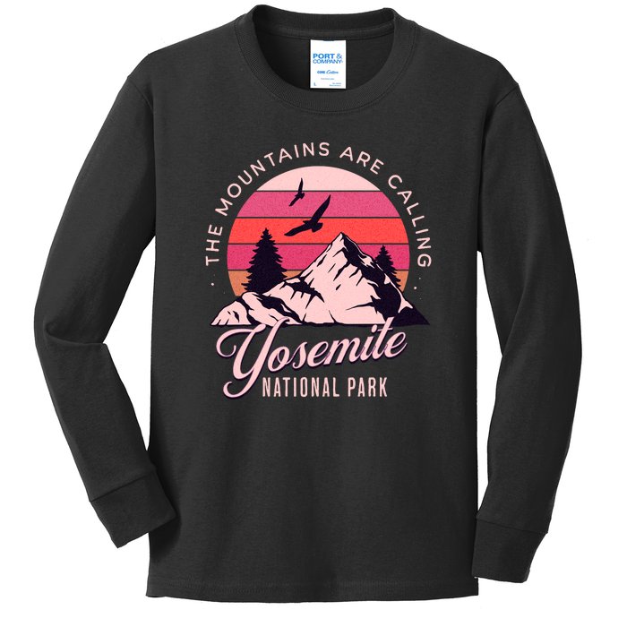 Yosemite National Park Camping Hiking Family Vacation Kids Long Sleeve Shirt