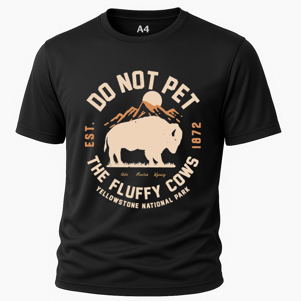 Yellowstone National Park Do Not Pet The Fluffy Cows Cooling Performance Crew T-Shirt