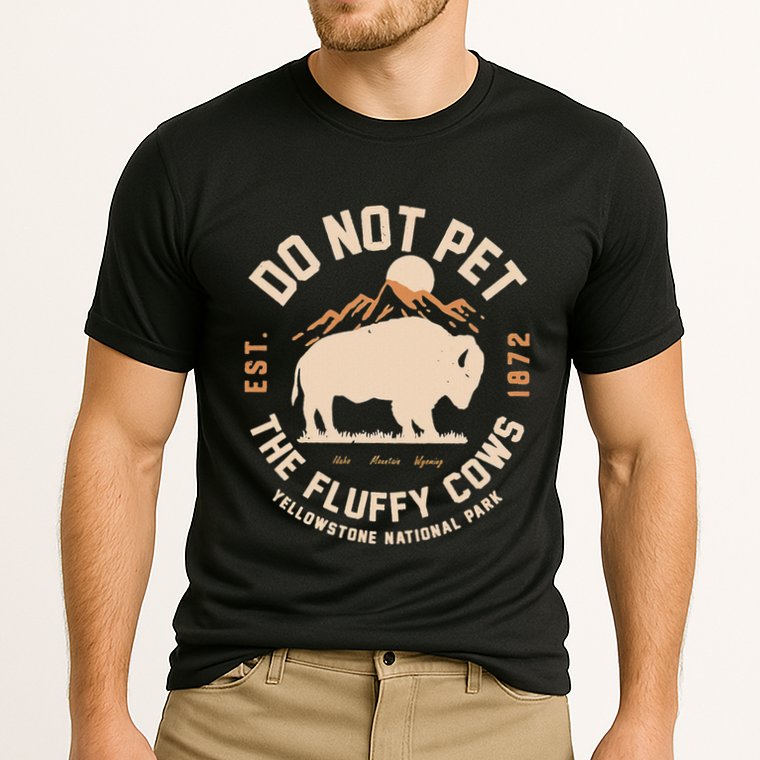 Yellowstone National Park Do Not Pet The Fluffy Cows Cooling Performance Crew T-Shirt