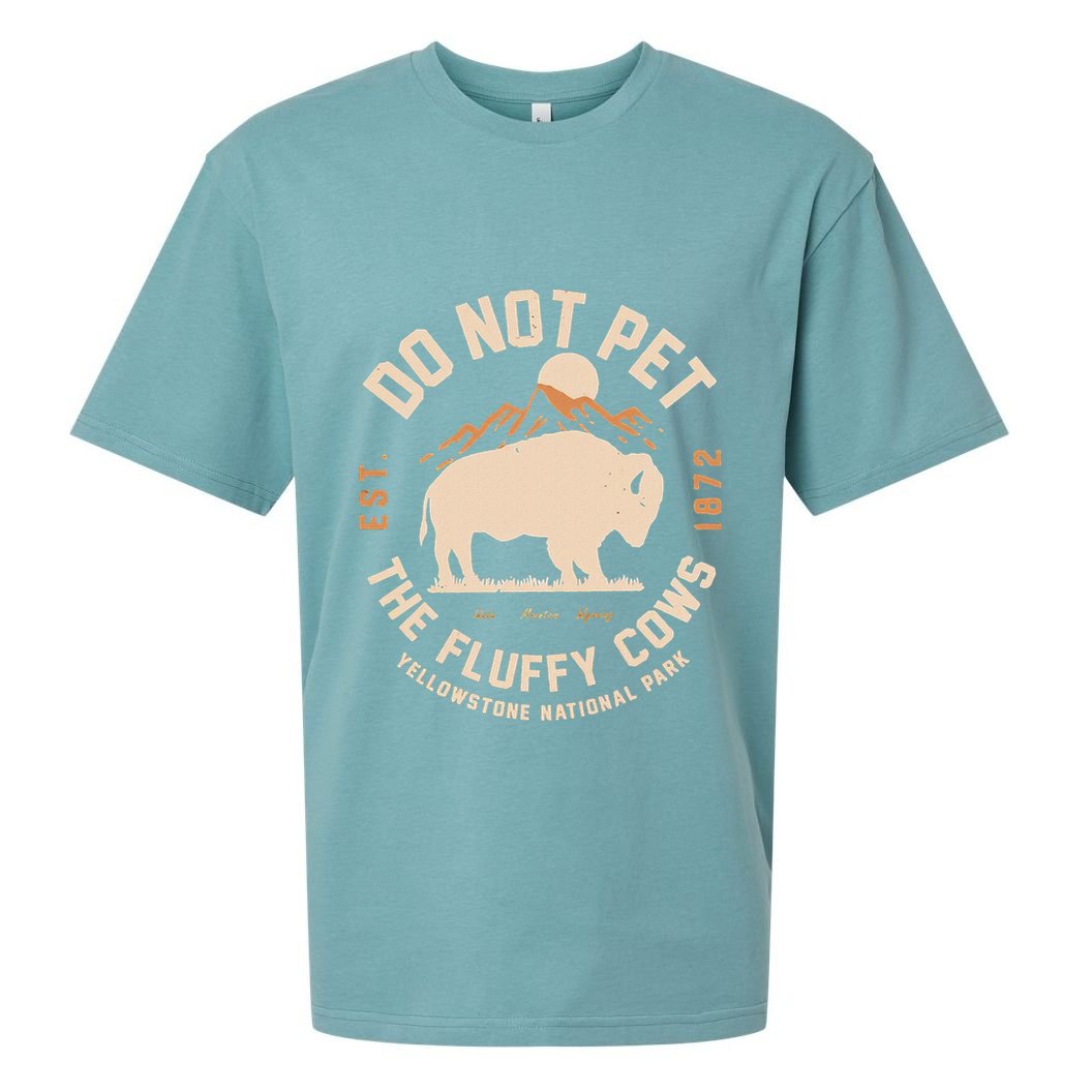 Yellowstone National Park Do Not Pet The Fluffy Cows Sueded Cloud Jersey T-Shirt