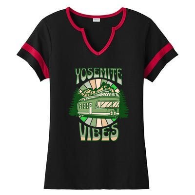 Yosemite National Park Camping Hiking Family Vacation Ladies Halftime Notch Neck Tee