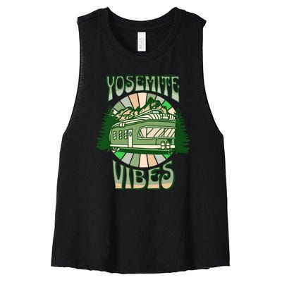 Yosemite National Park Camping Hiking Family Vacation Women's Racerback Cropped Tank