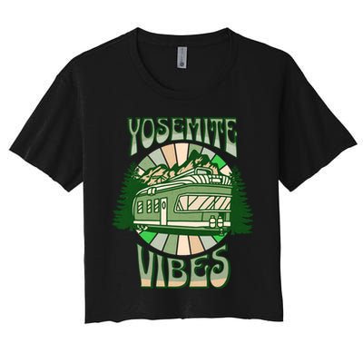 Yosemite National Park Camping Hiking Family Vacation Women's Crop Top Tee