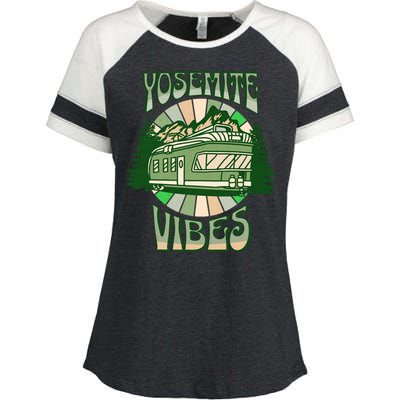 Yosemite National Park Camping Hiking Family Vacation Enza Ladies Jersey Colorblock Tee