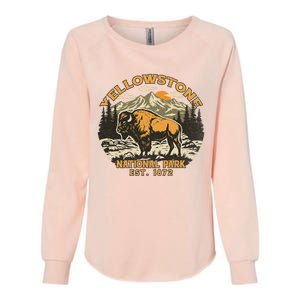 Yellowstone National Park Bison Buffalo Fluffy Cow Womens California Wash Sweatshirt