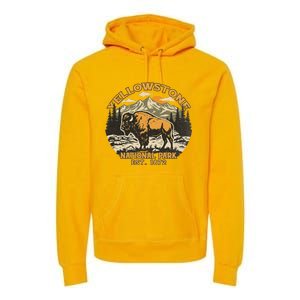 Yellowstone National Park Bison Buffalo Fluffy Cow Premium Hoodie