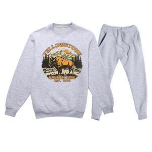 Yellowstone National Park Bison Buffalo Fluffy Cow Premium Crewneck Sweatsuit Set