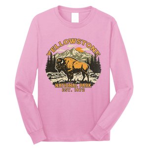 Yellowstone National Park Bison Buffalo Fluffy Cow Long Sleeve Shirt