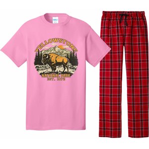 Yellowstone National Park Bison Buffalo Fluffy Cow Pajama Set