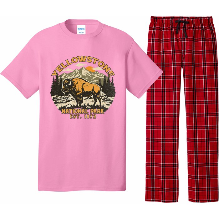 Yellowstone National Park Bison Buffalo Fluffy Cow Pajama Set