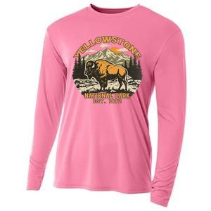 Yellowstone National Park Bison Buffalo Fluffy Cow Cooling Performance Long Sleeve Crew