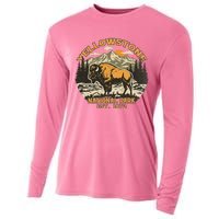 Yellowstone National Park Bison Buffalo Fluffy Cow Cooling Performance Long Sleeve Crew